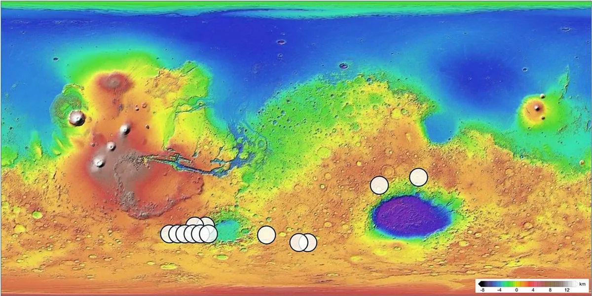 Kadim Mars Meteoriti Teghaza 001'in Kızıl Gezegendeki Olası Kaynak Bölgeleri Haritalandırıldı