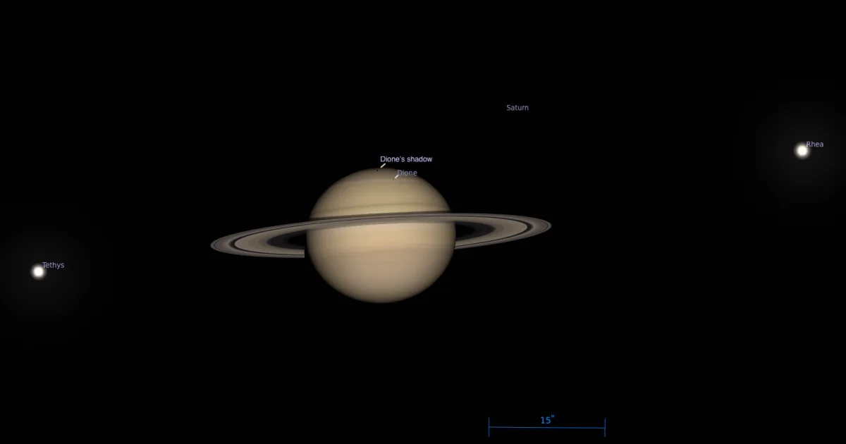 The Sky Today on Sunday, October 25: Dione crosses Saturn